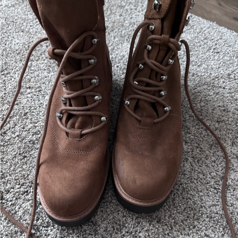 Brown Lace-Up Women's Boots